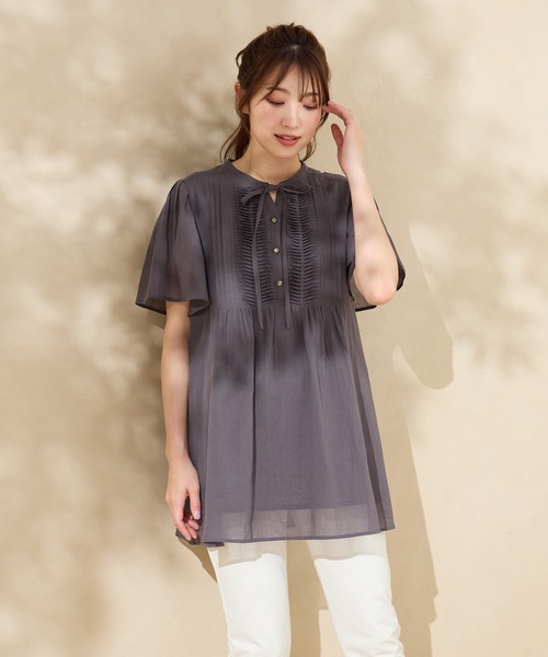 ローズティアラ（Rose Tiara）/【コットン100％/手洗い可】ピンタックブラウス コットン100％/手洗い可】ピンタックブラウス（シャツ/ブラウス