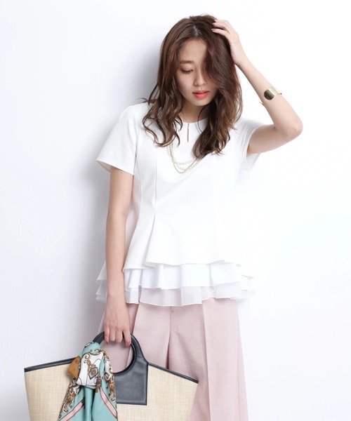 JUSGLITTY レイヤードカットチュニック JUSGLITTY（ジャスグリッティー）の「レイヤードカットチュニック（T