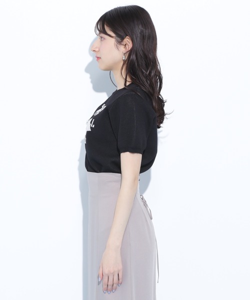 JILL by JILL STUART（ジルバイジルスチュアート）の「◇リボンジャガードビジューニットトップス（ニット/セーター・レディース・ブラック/ホワイト/ラベンダー・FREE）」の7枚目の写真