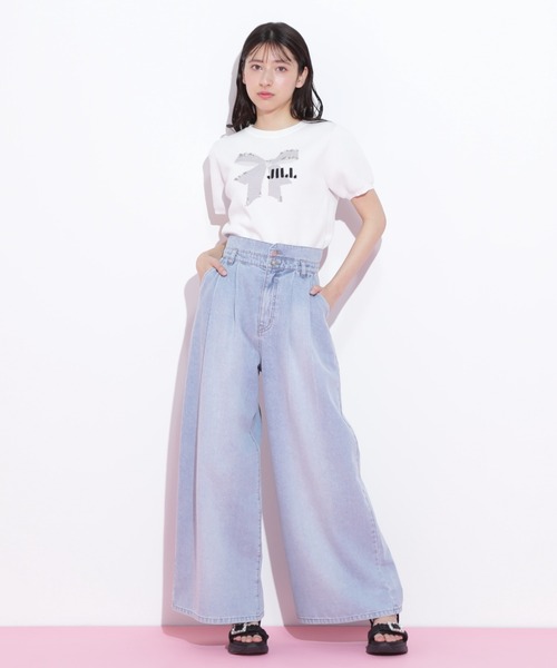 JILL by JILL STUART（ジルバイジルスチュアート）の「◇リボンジャガードビジューニットトップス（ニット/セーター・レディース・ブラック/ホワイト/ラベンダー・FREE）」の10枚目の写真