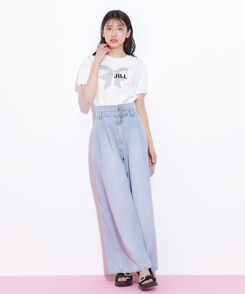 JILL by JILL STUART（ジルバイジルスチュアート）の「◇リボンジャガードビジューニットトップス（ニット/セーター・レディース・ブラック/ホワイト/ラベンダー・FREE）」の11枚目の写真