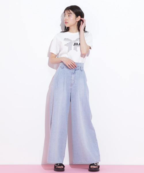 JILL by JILL STUART（ジルバイジルスチュアート）の「◇リボンジャガードビジューニットトップス（ニット/セーター・レディース・ブラック/ホワイト/ラベンダー・FREE）」の13枚目の写真