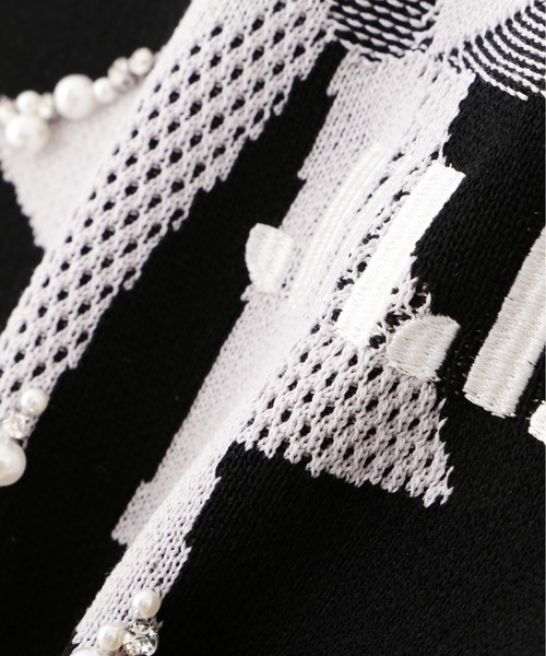 JILL by JILL STUART（ジルバイジルスチュアート）の「◇リボンジャガードビジューニットトップス（ニット/セーター・レディース・ブラック/ホワイト/ラベンダー・FREE）」の21枚目の写真