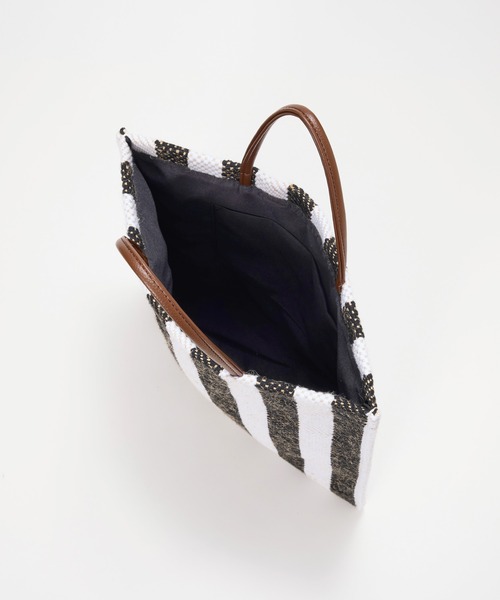EFOLE(エフォル)の「Jute stripe tote bag / ジュートストライプトートバッグ(トートバッグ・レディース・ブラック/グレー・FREE)」の7枚目の写真