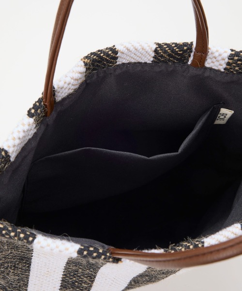 EFOLE(エフォル)の「Jute stripe tote bag / ジュートストライプトートバッグ(トートバッグ・レディース・ブラック/グレー・FREE)」の8枚目の写真