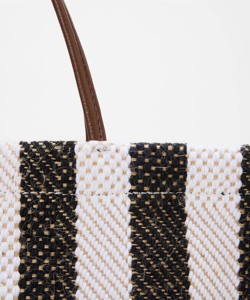 EFOLE(エフォル)の「Jute stripe tote bag / ジュートストライプトートバッグ(トートバッグ・レディース・ブラック/グレー・FREE)」の9枚目の写真