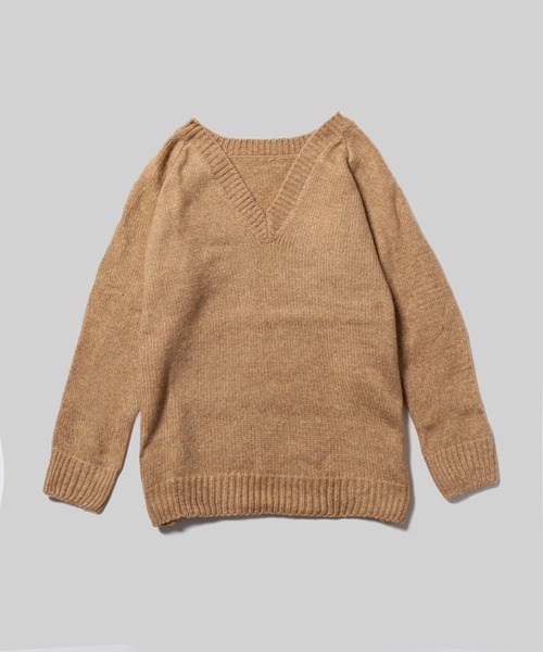 BLANK (ブランク)の「▲Loose silhouette V-neck knit / オーバーサイズニット Vネック(ニット/セーター・レディース・ベージュ/グレー/ホワイト・M)」の8枚目の写真