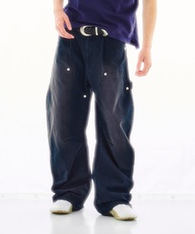 DUCK DOUBLE KNEE CURVED LEG PANTS