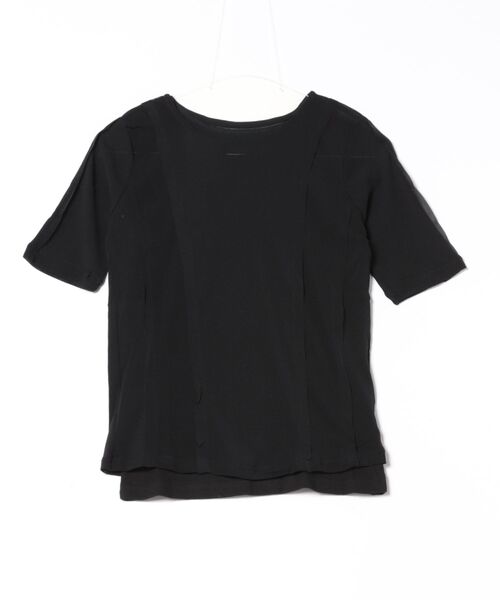 DISCOAT（ディスコート）の「WEB限定切替チュールアメスリタンクセット（Tシャツ/カットソー・レディース・オフホワイト/ベージュ/ブラック・FREE）」の2枚目の写真
