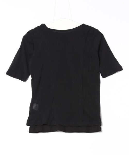 DISCOAT（ディスコート）の「WEB限定切替チュールアメスリタンクセット（Tシャツ/カットソー・レディース・オフホワイト/ベージュ/ブラック・FREE）」の5枚目の写真