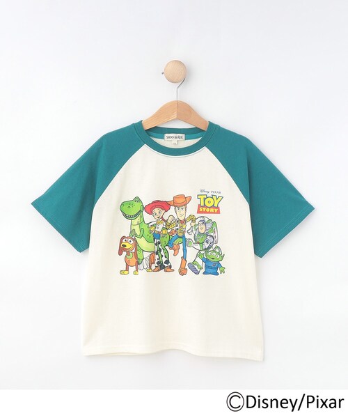 SHOO・LA・RUE(シューラルー)の「【DISNEY】トイ・ストーリー ラグランT(Tシャツ/カットソー・キッズ・チャコール/グリーン系その他5・10/11/12)」の2枚目の写真