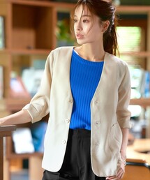 み*❥様 ノーカラーシアージャケット Maison de CINQ｜シアーノーカラージャケット | Rakuten Fashion