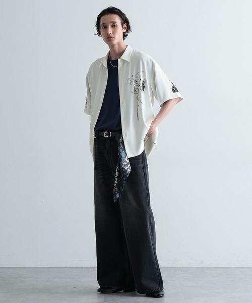 HARE レースパッチワークシャツ　ホワイト　free 楽天市場】スカシアミメッシュカットソー HARE ハレ トップス