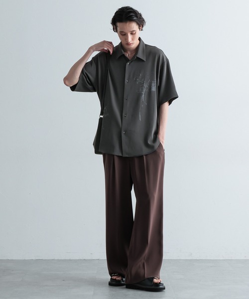 HARE ドローイングモチーフシャツ ブラック　完売品 HARE（ハレ）の「ドローイングモチーフシャツLS(HARE)（シャツ