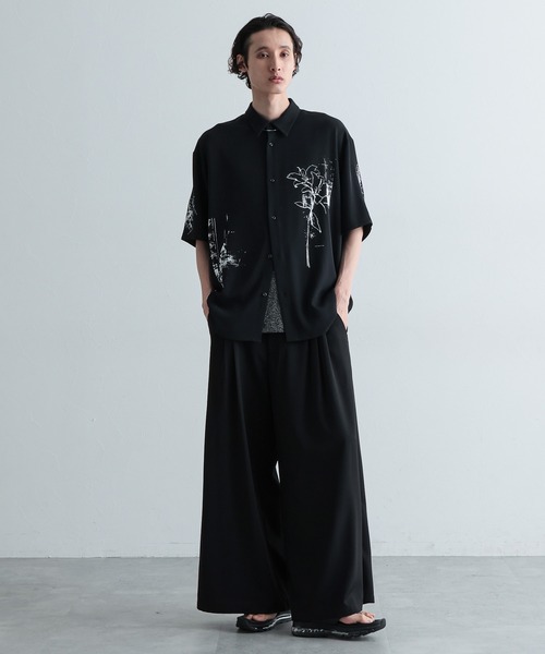 HARE ドローイングモチーフシャツ ブラック　完売品 HARE（ハレ）の「ドローイングモチーフシャツLS(HARE)（シャツ