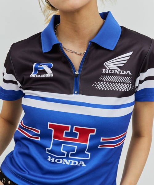 HONDA x atmos pink Racing Polo Shirt / ホンダ アトモス ピンク レーシング ポロ シャツ 「SP」 レディース HONDA x atmos pink Racing Polo Shirt / ホンダ アトモス