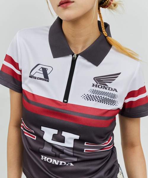 HONDA x atmos pink Racing Polo Shirt / ホンダ アトモス ピンク レーシング ポロ シャツ 「SP」 レディース HONDA x atmos pink Racing Polo Shirt / ホンダ アトモス