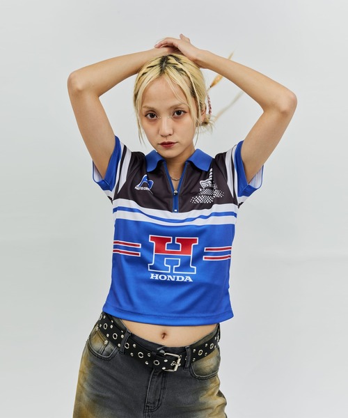 HONDA x atmos pink Racing Polo Shirt / ホンダ アトモス ピンク レーシング ポロ シャツ 「SP」 レディース HONDA x atmos pink Racing Polo Shirt / ホンダ アトモス