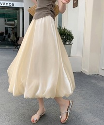 光沢ロングバルーンスカート