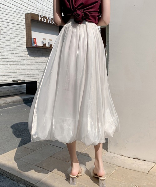 セール】光沢ロングバルーンスカート（スカート）｜ONEP STAR（ワンピ