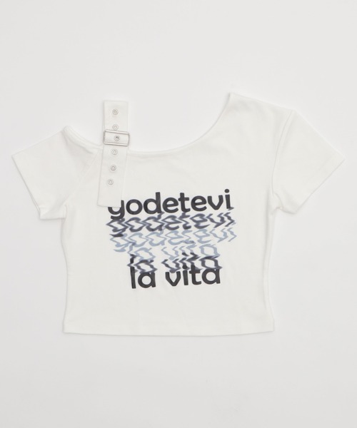 WEGO（ウィゴー）の「WEGO/ベルトワンショルグラフィックちびT（Tシャツ/カットソー・レディース・ブラック/ホワイト・FREE）」の19枚目の写真