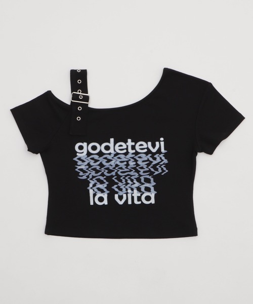 WEGO(ウィゴー)の「WEGO/ベルトワンショルグラフィックちびT(Tシャツ/カットソー・レディース・ブラック/ホワイト・FREE)」の18枚目の写真