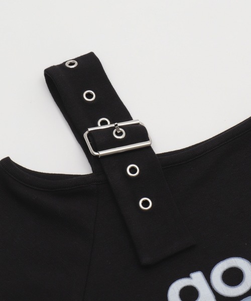 WEGO（ウィゴー）の「WEGO/ベルトワンショルグラフィックちびT（Tシャツ/カットソー・レディース・ブラック/ホワイト・FREE）」の15枚目の写真