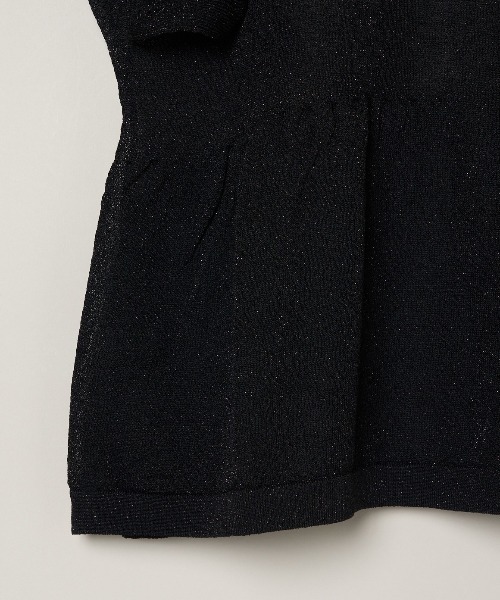 three dots(スリードッツ)の「シマ―セーター ラッフルトップス(Tシャツ/カットソー・レディース・ブラック・SMALL)」の6枚目の写真