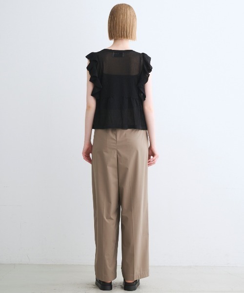 three dots(スリードッツ)の「シマ―セーター ラッフルトップス(Tシャツ/カットソー・レディース・ブラック・SMALL)」の9枚目の写真