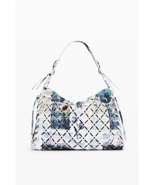 Desigual（デシグアル）の「コラージュプリント　パンチングショルダーバッグ　ブラック（ボディバッグ/ウエストポーチ・レディース・マルチ・FREE）」の2枚目の写真