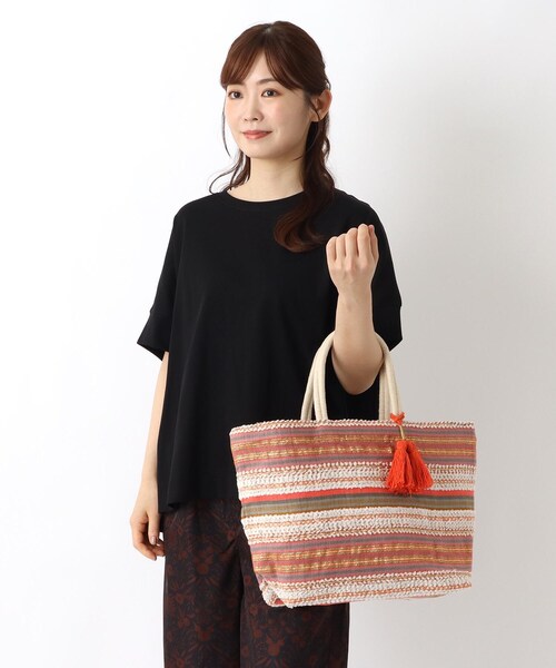 one'sterrace（ワンズテラス）の「エスニカンバッグ L（トートバッグ・レディース・ピンク系9/ベージュ系その他7・99）」の11枚目の写真