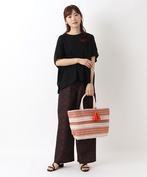 one'sterrace（ワンズテラス）の「エスニカンバッグ L（トートバッグ・レディース・ピンク系9/ベージュ系その他7・99）」の12枚目の写真