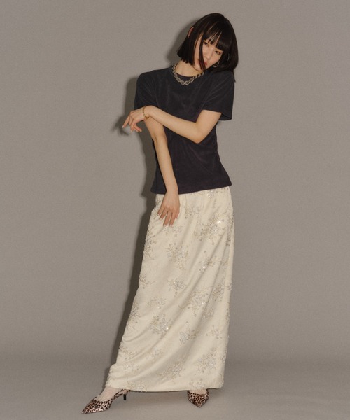 yae フラワーエンブロイダリースカート スカート Flower embroidery skirt / フラワーエンブロイダリー