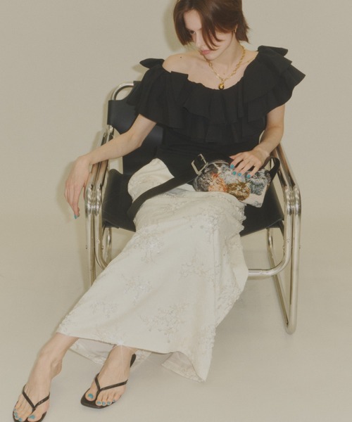 yae（ヤエ）の「Flower embroidery skirt / フラワーエンブロイダリー