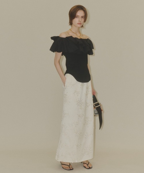 yae（ヤエ）の「Flower embroidery skirt / フラワーエンブロイダリー