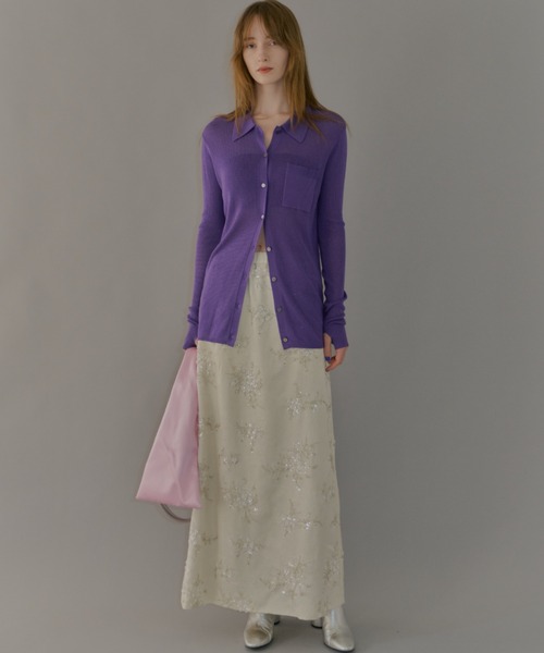 yae（ヤエ）の「Flower embroidery skirt / フラワーエンブロイダリースカート（スカート・レディース・ブラック/ホワイト・38/36）」の10枚目の写真