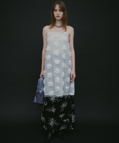 yae（ヤエ）の「Flower embroidery skirt / フラワーエンブロイダリースカート（スカート・レディース・ブラック/ホワイト・38/36）」の14枚目の写真