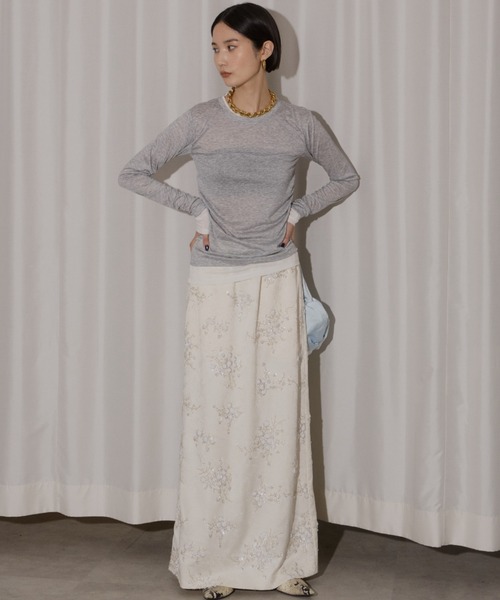 Flower embroidery skirt / フラワーエンブロイダリースカート