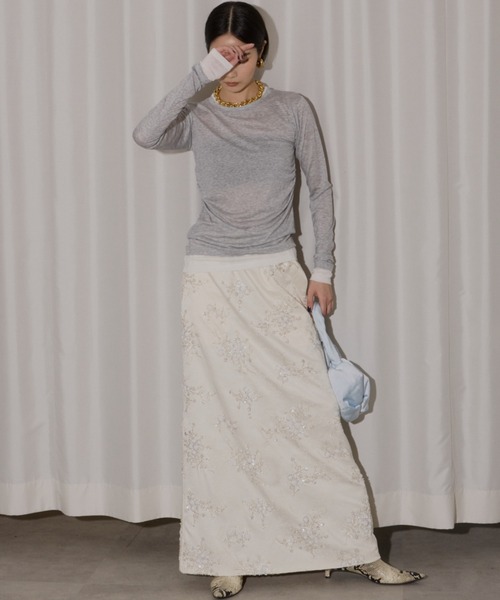 Flower embroidery skirt / フラワーエンブロイダリースカート