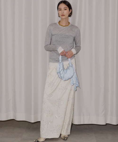 セール】Flower embroidery skirt / フラワーエンブロイダリースカート