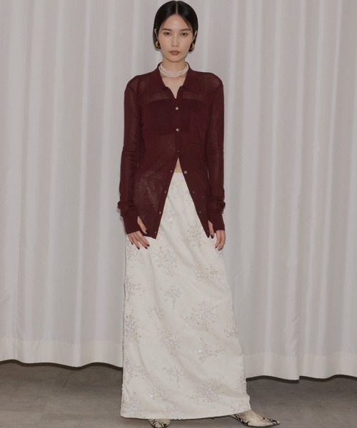 セール】Flower embroidery skirt / フラワーエンブロイダリースカート