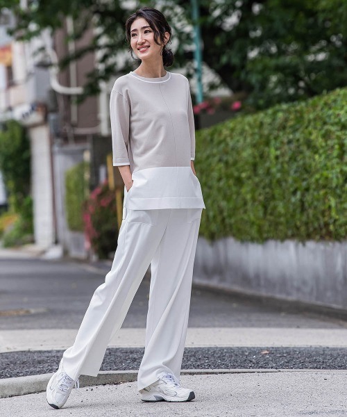 la.f…(ラエフ)の「パッチポケットワイドパンツ≪洗濯機で洗える≫(スラックス・レディース・イエロー/カーキ/ホワイト・11号/9号/7号)」の21枚目の写真