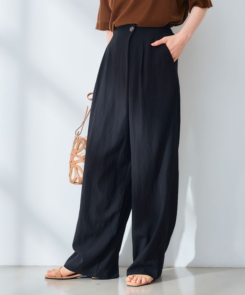 CROSS FUNCTION（クロスファンクション）の「《UV/撥水》エブ楽 ラップワイドパンツ【CROSS FUNCTION/クロスファンクション】（その他パンツ・レディース・ベージュ/ブラック・LL/M/L）」の10枚目の写真