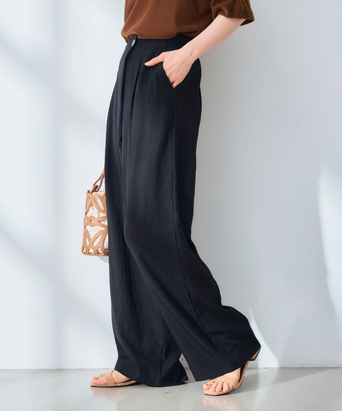 CROSS FUNCTION（クロスファンクション）の「《UV/撥水》エブ楽 ラップワイドパンツ【CROSS FUNCTION/クロスファンクション】（その他パンツ・レディース・ベージュ/ブラック・LL/M/L）」の11枚目の写真