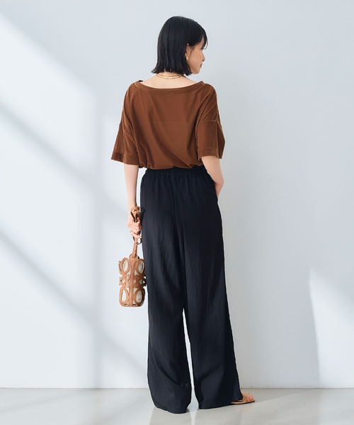 CROSS FUNCTION（クロスファンクション）の「《UV/撥水》エブ楽 ラップワイドパンツ【CROSS FUNCTION/クロスファンクション】（その他パンツ・レディース・ベージュ/ブラック・LL/M/L）」の8枚目の写真