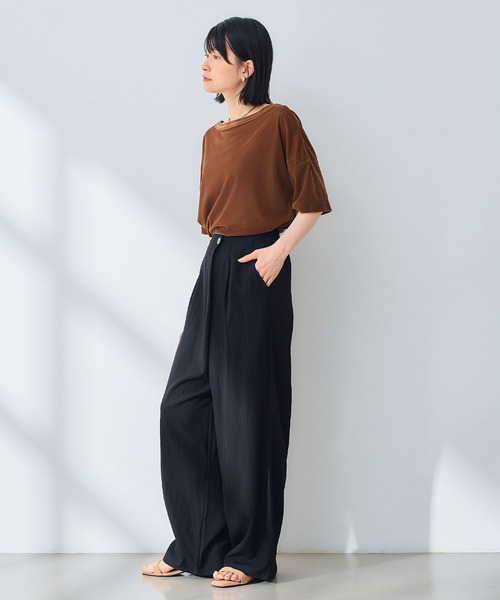 CROSS FUNCTION（クロスファンクション）の「《UV/撥水》エブ楽 ラップワイドパンツ【CROSS FUNCTION/クロスファンクション】（その他パンツ・レディース・ベージュ/ブラック・LL/M/L）」の7枚目の写真