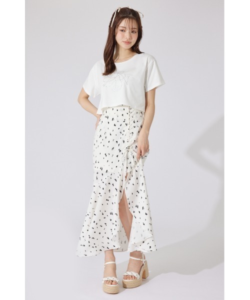 rienda（リエンダ）の「【AKB48 千葉恵里さん着用】ラインストーンロゴTシャツ 夏服 半袖（Tシャツ/カットソー・レディース・ホワイト/ブラック/ライトピンク・FREE）」の7枚目の写真