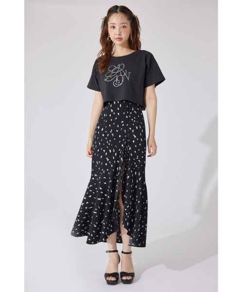 rienda（リエンダ）の「【AKB48 千葉恵里さん着用】ラインストーンロゴTシャツ 夏服 半袖（Tシャツ/カットソー・レディース・ホワイト/ブラック/ライトピンク・FREE）」の13枚目の写真