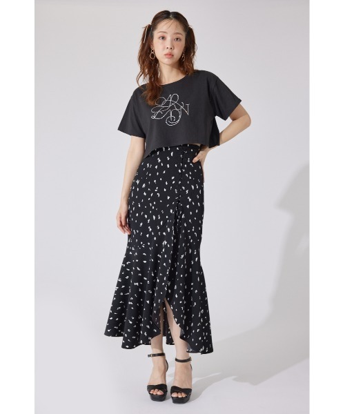 rienda（リエンダ）の「【AKB48 千葉恵里さん着用】ラインストーンロゴTシャツ 夏服 半袖（Tシャツ/カットソー・レディース・ホワイト/ブラック/ライトピンク・FREE）」の14枚目の写真