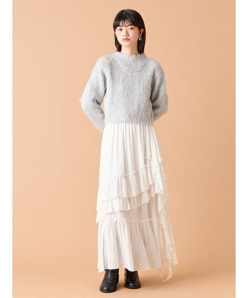 LILY BROWN(リリーブラウン)の「イレヘムティアードスカート(スカート・レディース・ホワイト/アイボリー/チェック・00/F)」の7枚目の写真